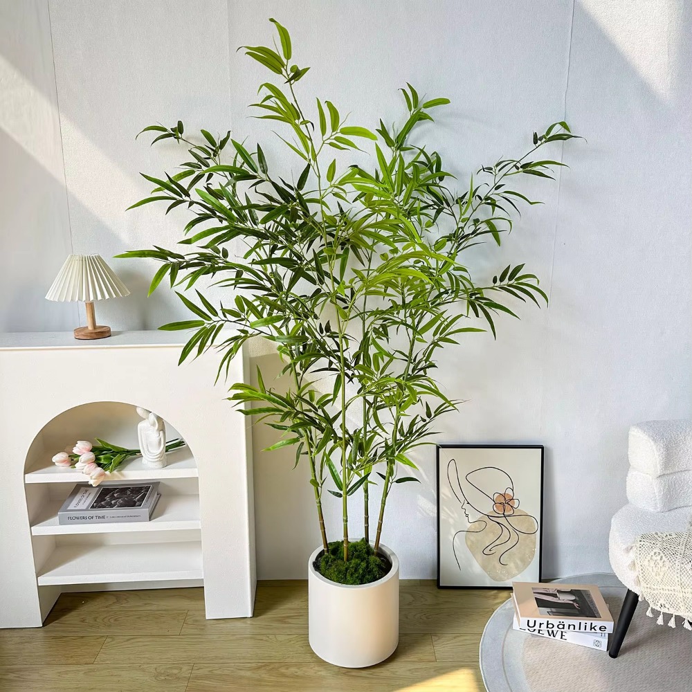 Artificial Green Bamboo PU+PVC - Ficus Lyrata Tree 评论和价格